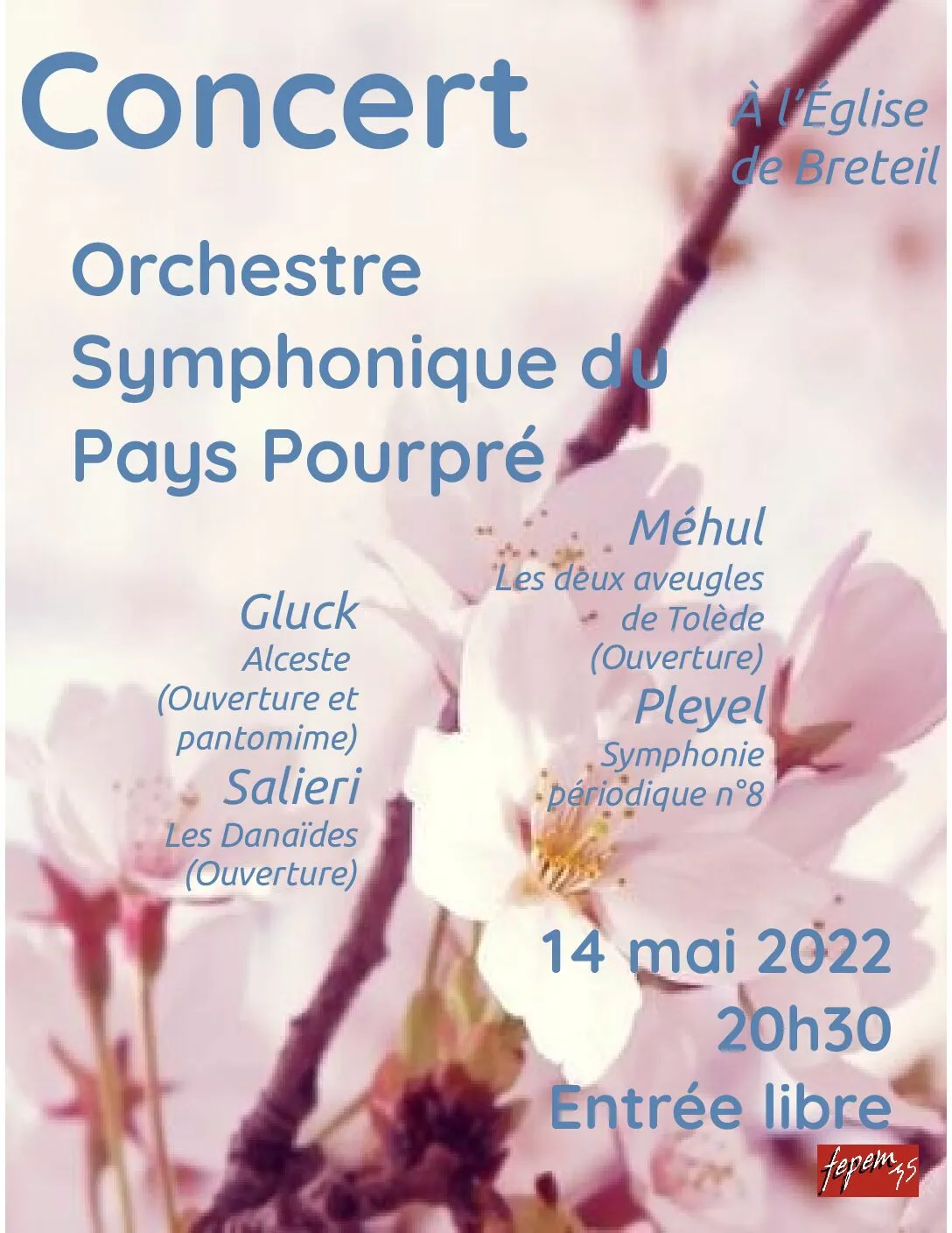 Affiche du concert « Concert à l’église de Breteil »