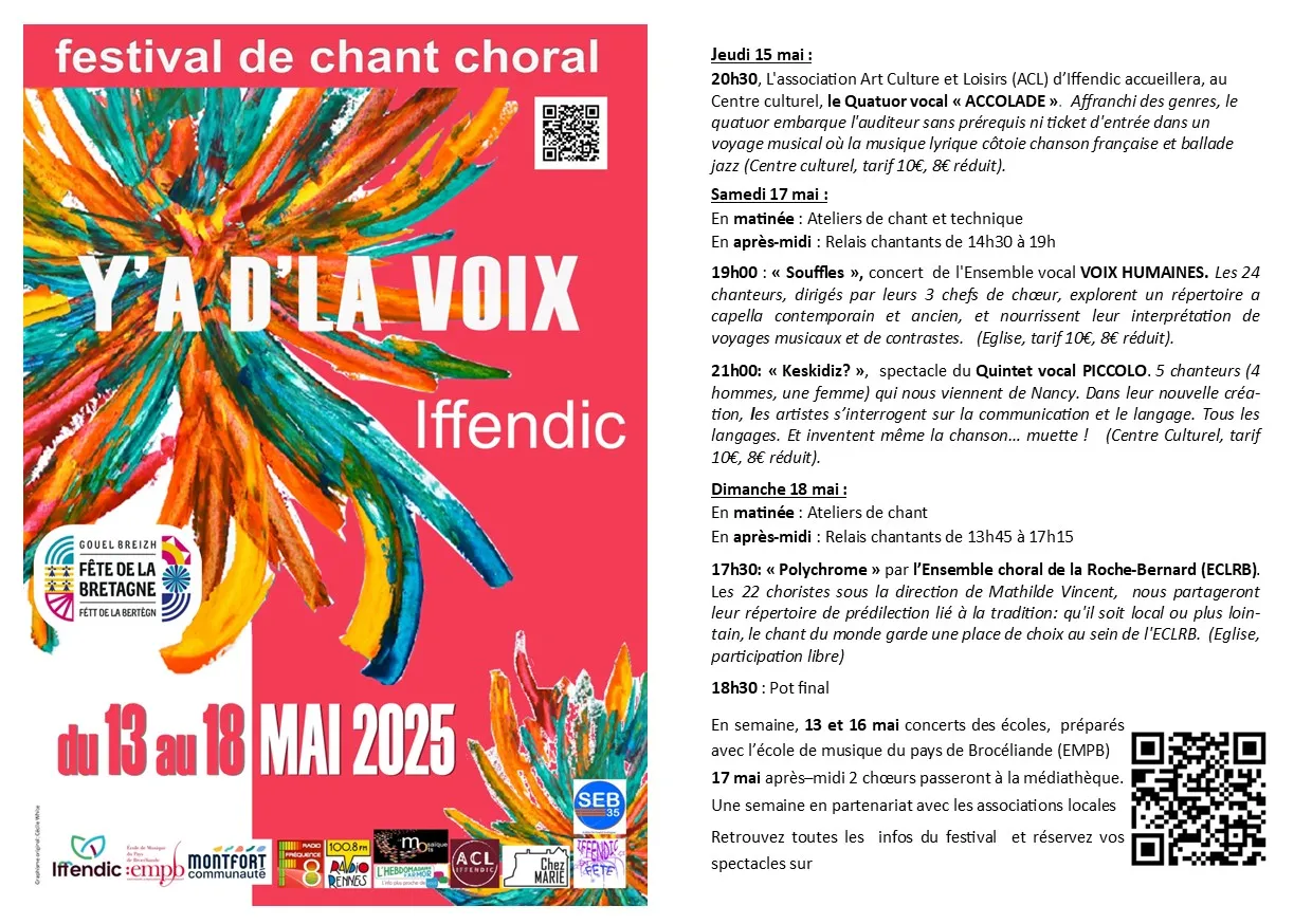 Affiche du concert « Festival y’a d’la voix »