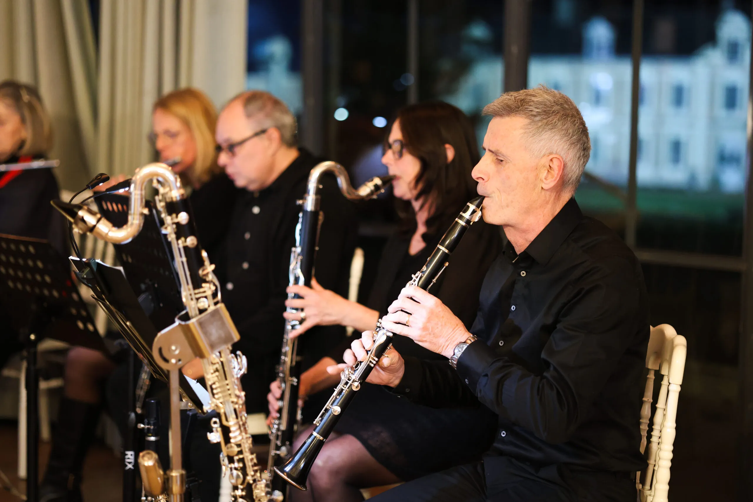 Le pupitre de clarinettes en répétition
